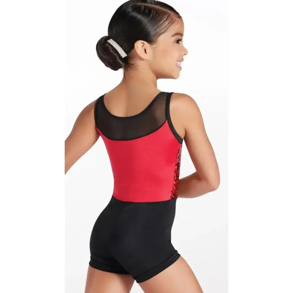 Pre-Owned Dance Costume Weissman 14410 Small Child Red 3in1 Ballet Jazz Tap Seq